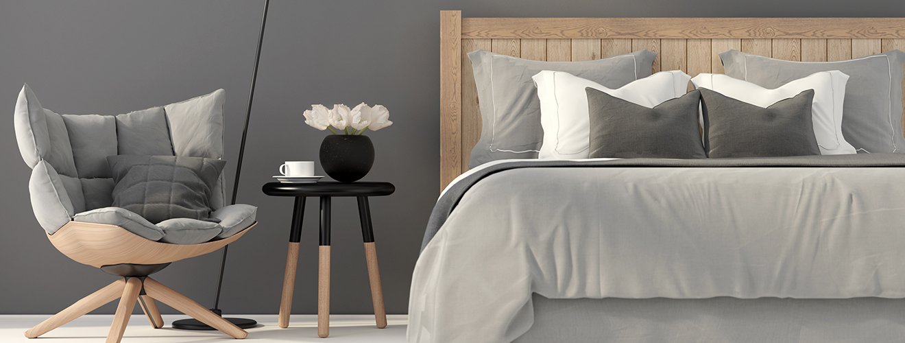 Boxspringbett mit Holzoptik