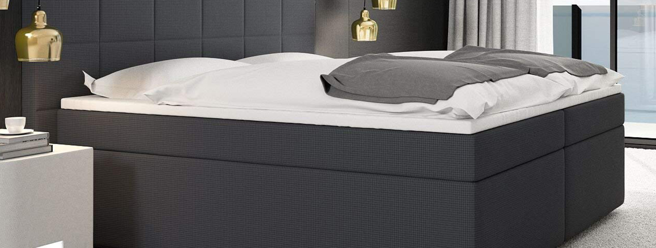 Modernes Boxspringbett mit Bettkasten Modernes Boxspringbett mit Bettkasten
