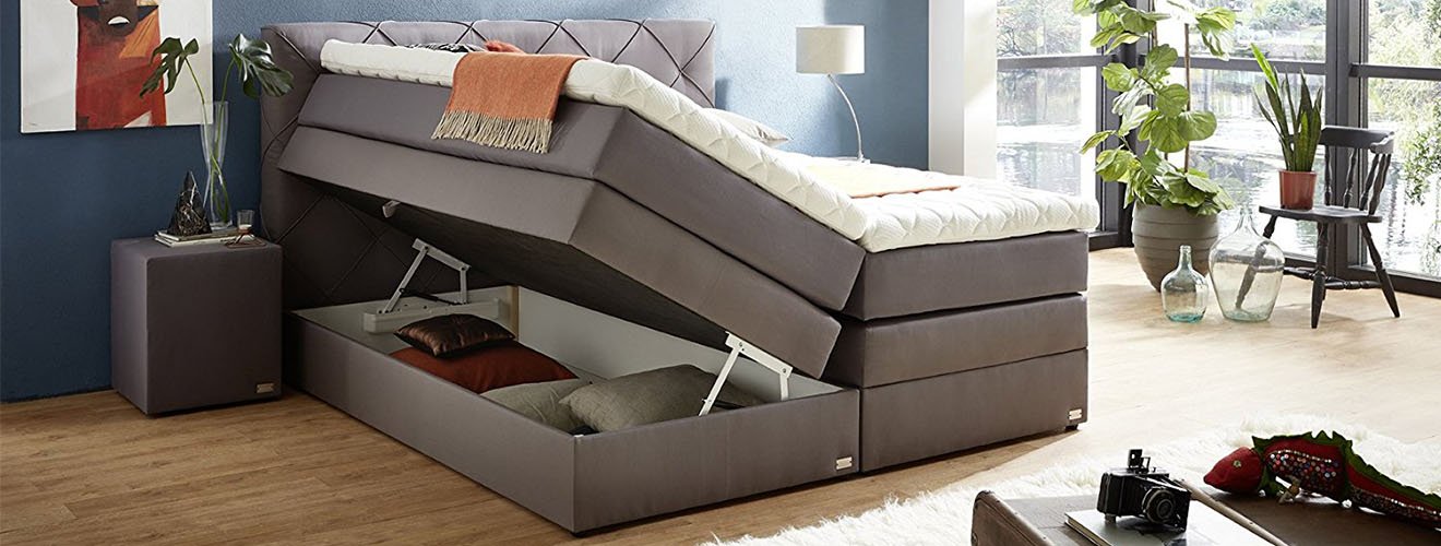 Boxspringbett mit Bettkasten Seitenkasten